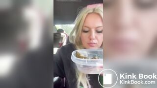 Hot girl shitting in car