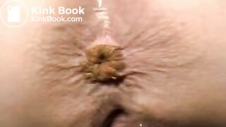 Blonde woman shitting