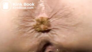 Blonde woman shitting