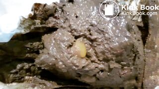 Diaper scat mess in baby pampers..