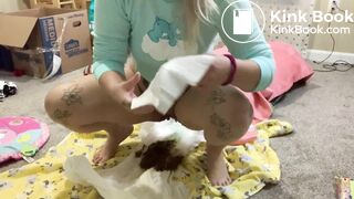 Morning mess diaper change..