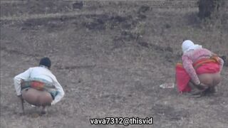 Two Indian aunty shitting