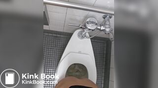 Girl pooping and farting on public toilet - video 2