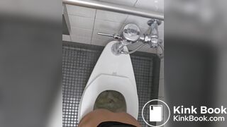 Girl pooping and farting on public toilet - video 2