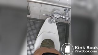 Girl pooping and farting on public toilet - video 2