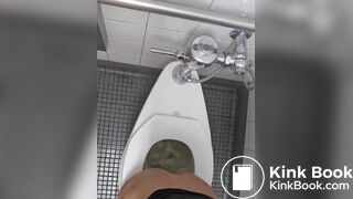 Girl pooping and farting on public toilet - video 2
