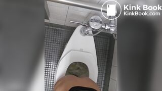Girl pooping and farting on public toilet - video 2