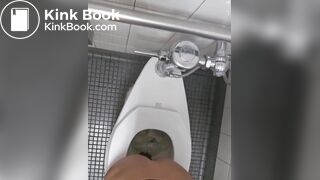 Girl pooping and farting on public toilet - video 2