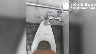 Girl pooping and farting on public toilet - video 2