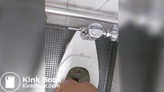 Girl pooping and farting on public toilet - video 2