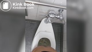 Girl pooping and farting on public toilet - video 2