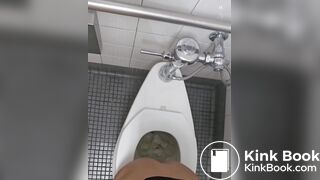 Girl pooping and farting on public toilet - video 2