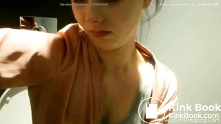 Public toilet poop hottie