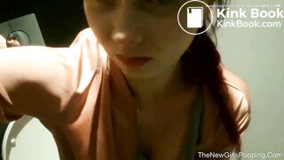 Public toilet poop hottie