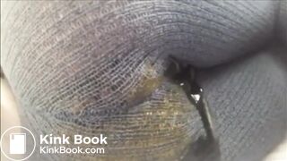 Knitted body suit poop