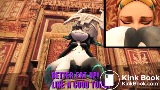 Midna uses Zelda as her throne