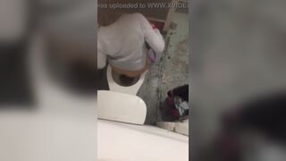Girls pooping on public toilet compilation - video 2