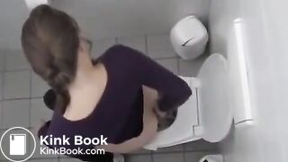 Girls pooping on public toilet compilation - video 2