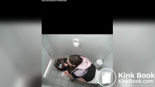 Girls pooping on public toilet compilation - video 2