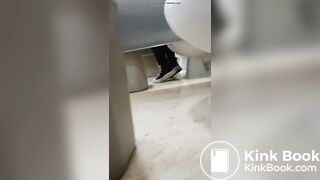 Girls pooping in center Two girls enter a shopping mall