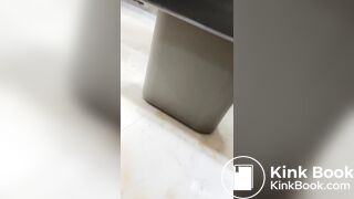 Girls pooping in center Two girls enter a shopping mall