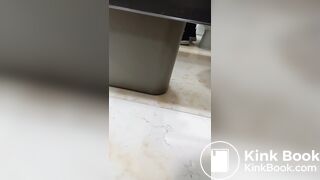 Girls pooping in center Two girls enter a shopping mall