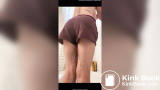 Super hairy girls shits herself