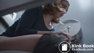 Woman shitting on the toilet - video 2