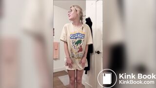 Cute blond shits panties