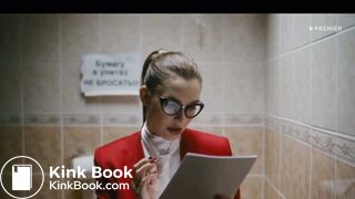 Female Politician takes a shit whilst reading scene