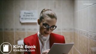 Female Politician takes a shit whilst reading scene