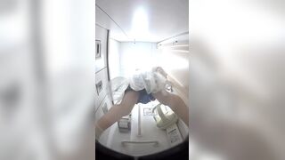 Peeing from a low angle