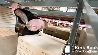Warehouse fun with tattooed babe