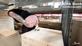 Warehouse fun with tattooed babe