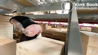 Warehouse fun with tattooed babe