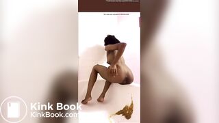 ebony girl diarrhea in a bathtub