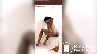 ebony girl diarrhea in a bathtub