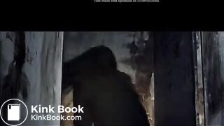 Asian girl has diarrhea on dirty public toilet