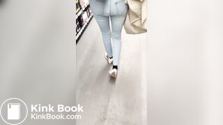 Shopping in messy diaper