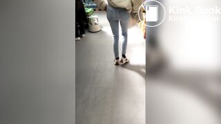 Shopping in messy diaper