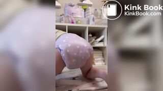 ABDL girl loves pooping her diaper compilation..
