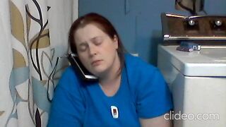 Pooping while talking on the phone