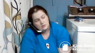 Pooping while talking on the phone