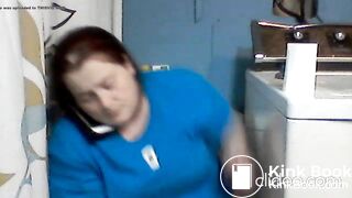 Pooping while talking on the phone