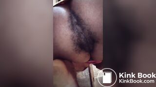 nice ebony asshole shitting