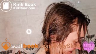 Secret hotel bathroom pantypoop cum