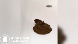 sexy pregnant milf pushes a stinky dump in her bathtub