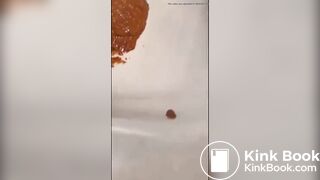 Girl diarrhea in sink
