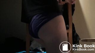 Handcuffed girl desperately poops herself