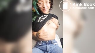 Asian messing herself